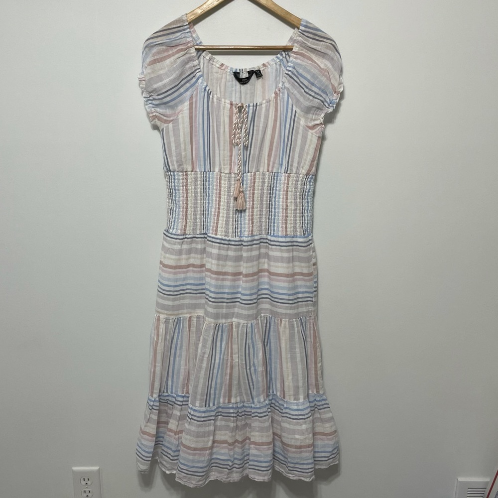 mlle gabrielle Short Sleeve Tiered Maxi Dress
